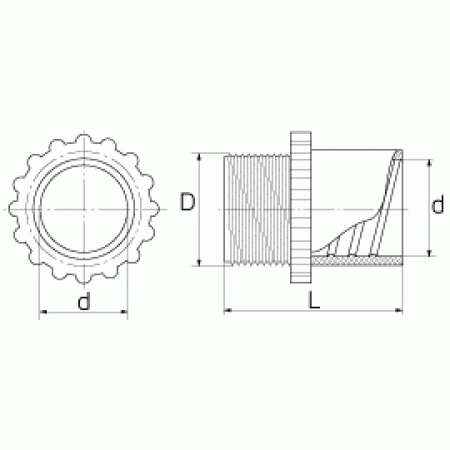 КВТ Вводная муфта МВП 32 для металлорукава (мин партия 40 шт.) 49650 KVT КВТ Вводная муфта МВП 32 для металлорукава (мин партия 40 шт.) 49650 KVT